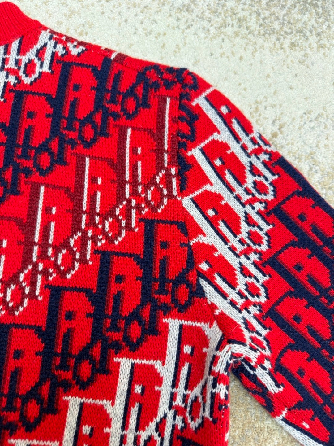 Dior Oblique Sweater "Red Wool Jacquard"