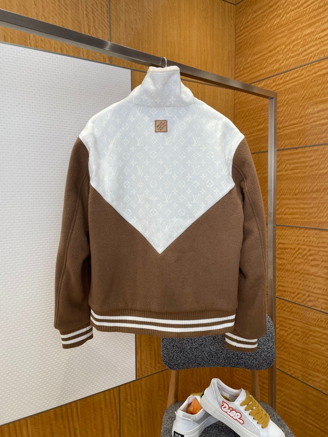 Louis Vuitton Monogram Blouson With Shearling Collar "Beige"