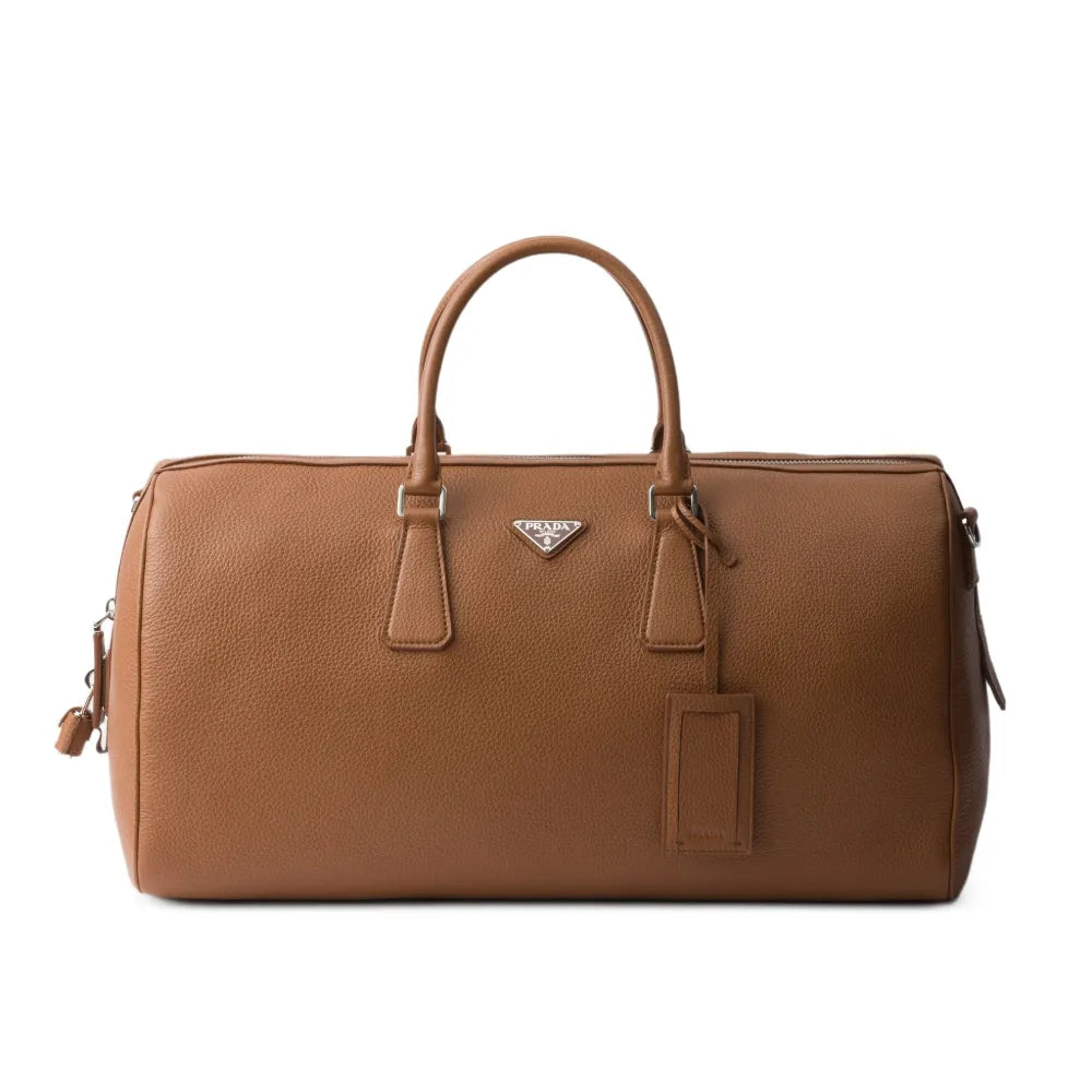 Prada Leather Duffel Bag "Brown"