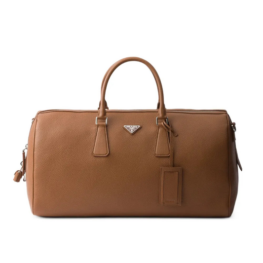 Prada Leather Duffel Bag "Brown"