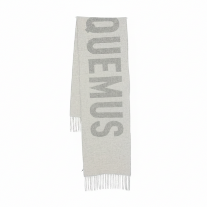 Jacquemus Logo Fringed Scarf "Grey"