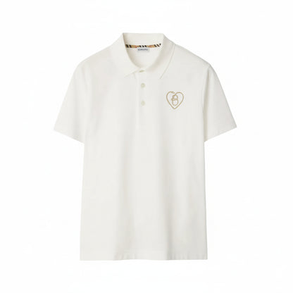 Burberry Cotton B Heart Polo T-Shirt "White"