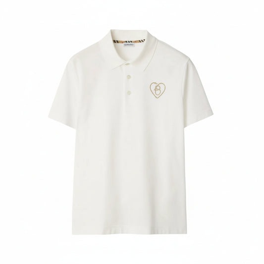 Burberry Cotton B Heart Polo T-Shirt "White"