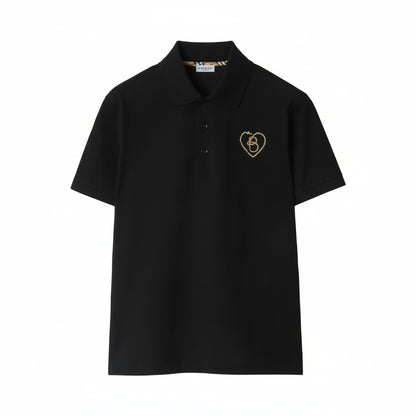 Burberry Cotton B Heart Polo T-Shirt "Black"