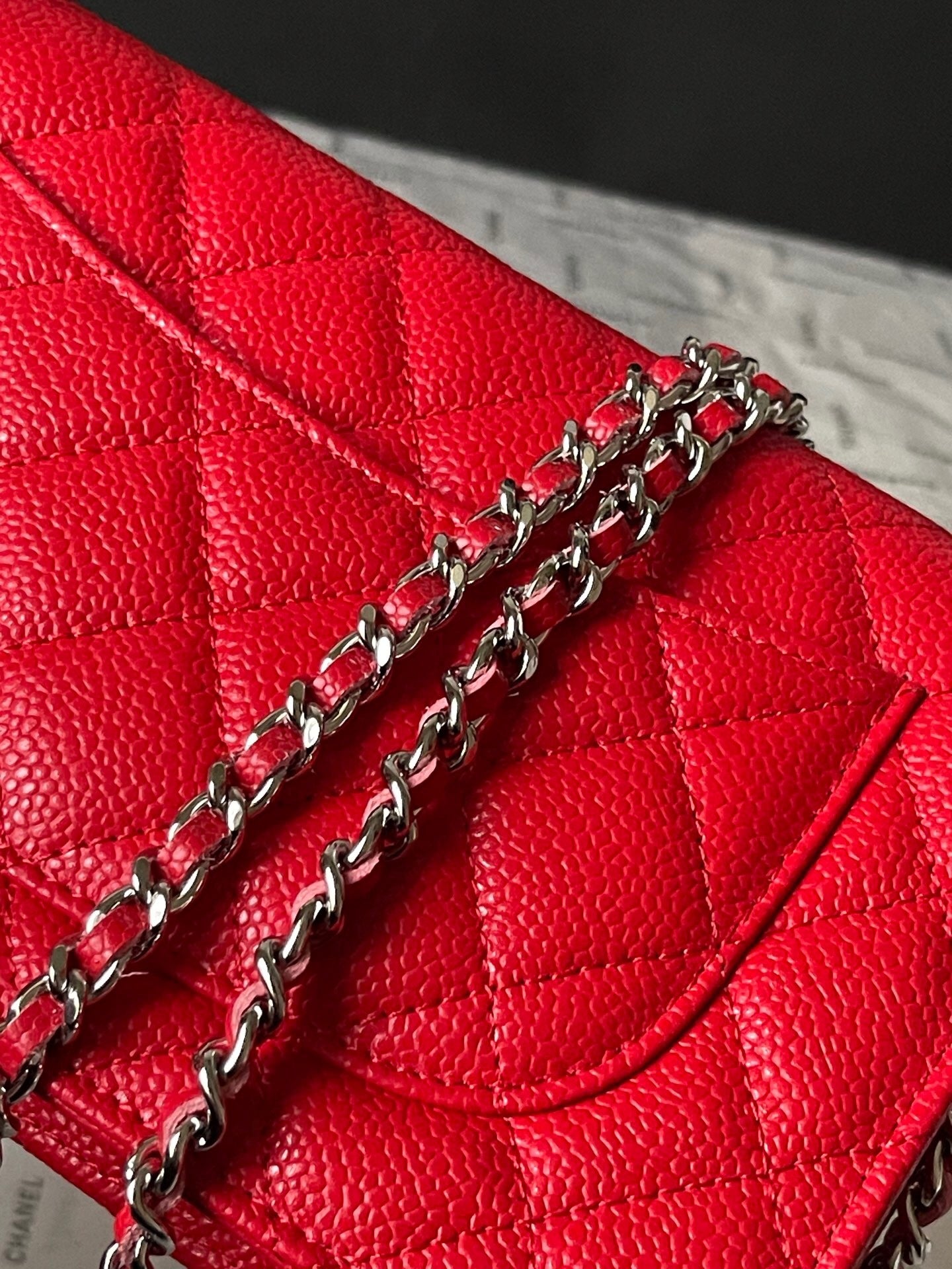 Chanel Quilted Caviar Leather Classic Wallet on Chain