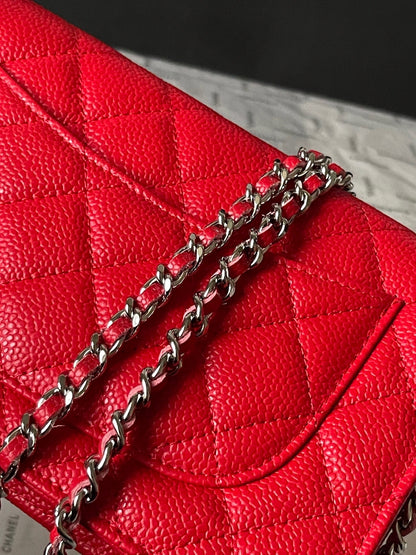 Chanel Quilted Caviar Leather Classic Wallet on Chain