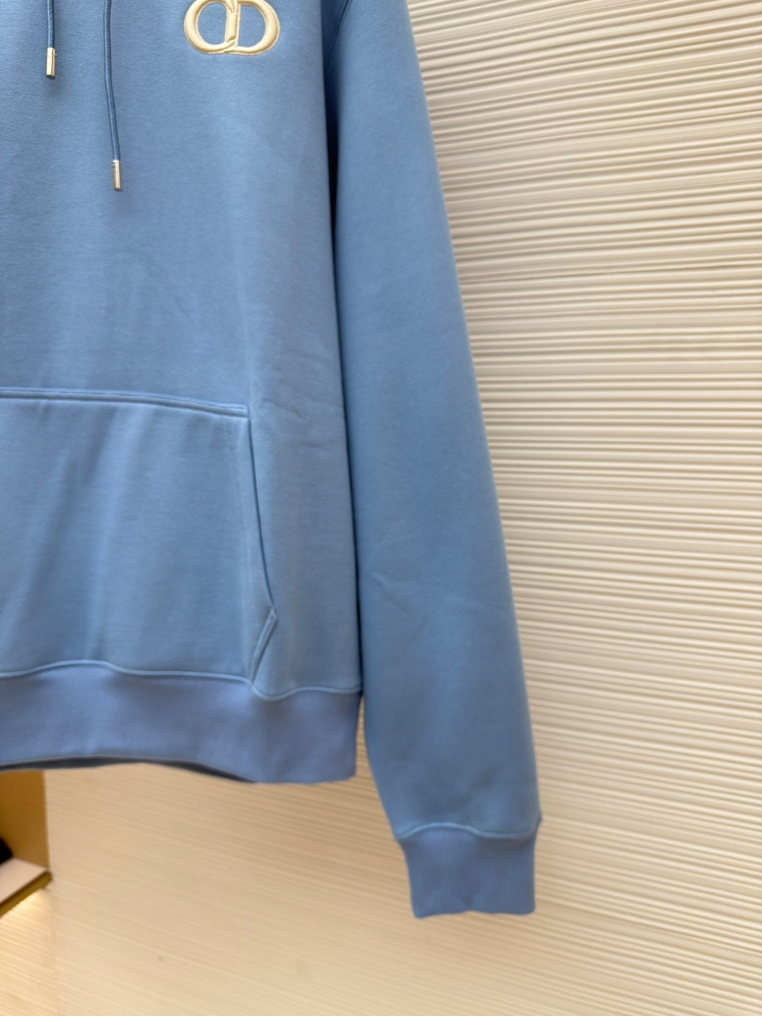 Dior CD Icon Hooded Sweatshirt "Sky Blue Cotton Fleece"