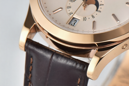 Patek Philippe Grand Complications Moonphase 38.5mm Brown Leather White Dial