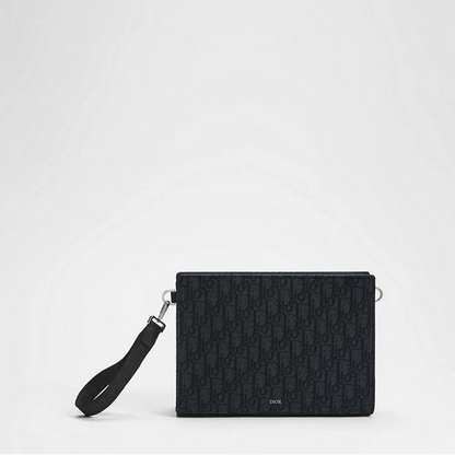 Dior A5 Triangle Pouch "Black Dior Oblique Jacquard"