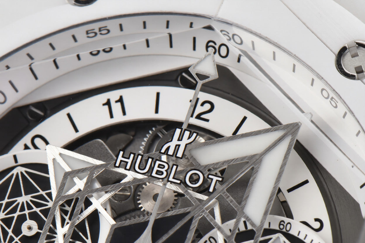 Hublot Big Bang Sang Bleu ll 45mm White Ceramic White Rubber Strap