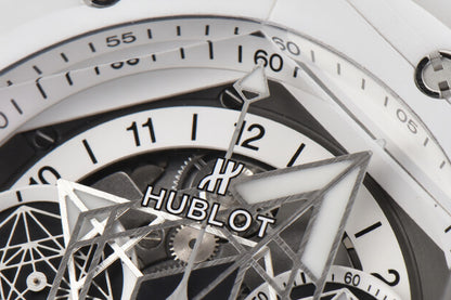 Hublot Big Bang Sang Bleu ll 45mm White Ceramic White Rubber Strap