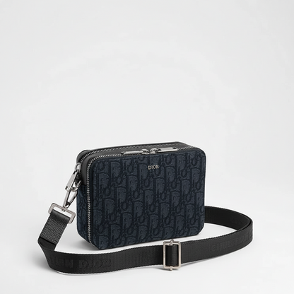 Dior Oblique Jacquard Zipped Pouch with Strap