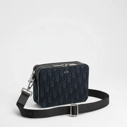 Dior Oblique Jacquard Zipped Pouch with Strap