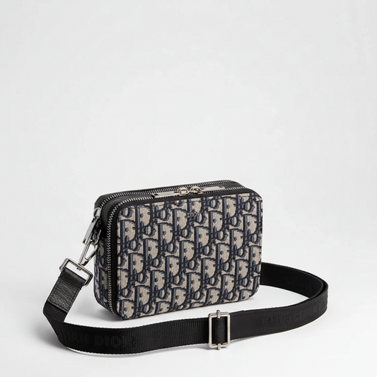 Dior Oblique Jacquard Zipped Pouch with Strap