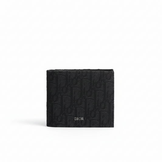 Dior Bifold Wallet Black Dior Oblique Jacquard