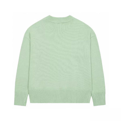 AMI Paris Ami De Coeur V-Neck Sweater "Light Green"