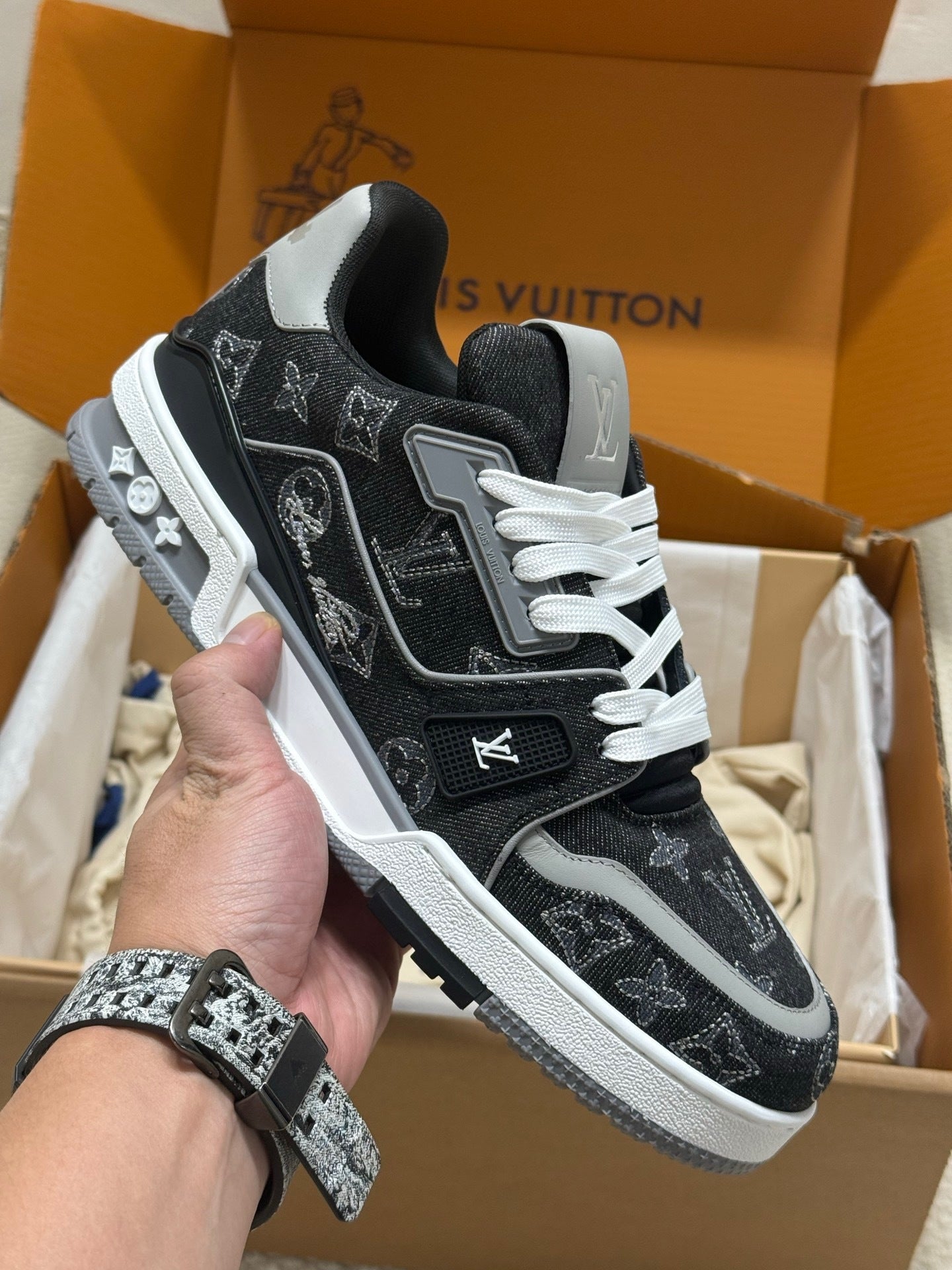 Louis Vuitton LV Trainers "Grey-Black Denim"