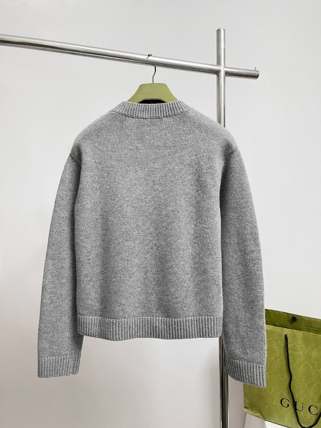 Gucci Wool Top with Gucci Intarsia "Grey"