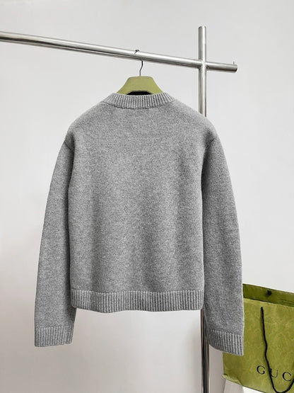 Gucci Wool Top with Gucci Intarsia "Grey"