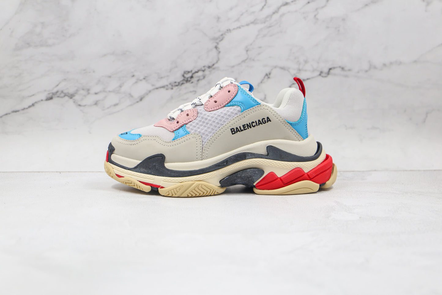 Balenciaga Triple S "White-Blue-Red"