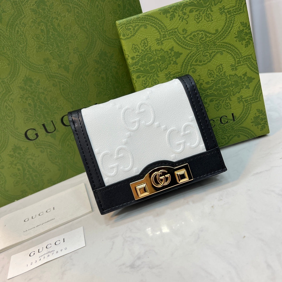 Gucci Wonka GG Monogram Embossed Card Case Wallet