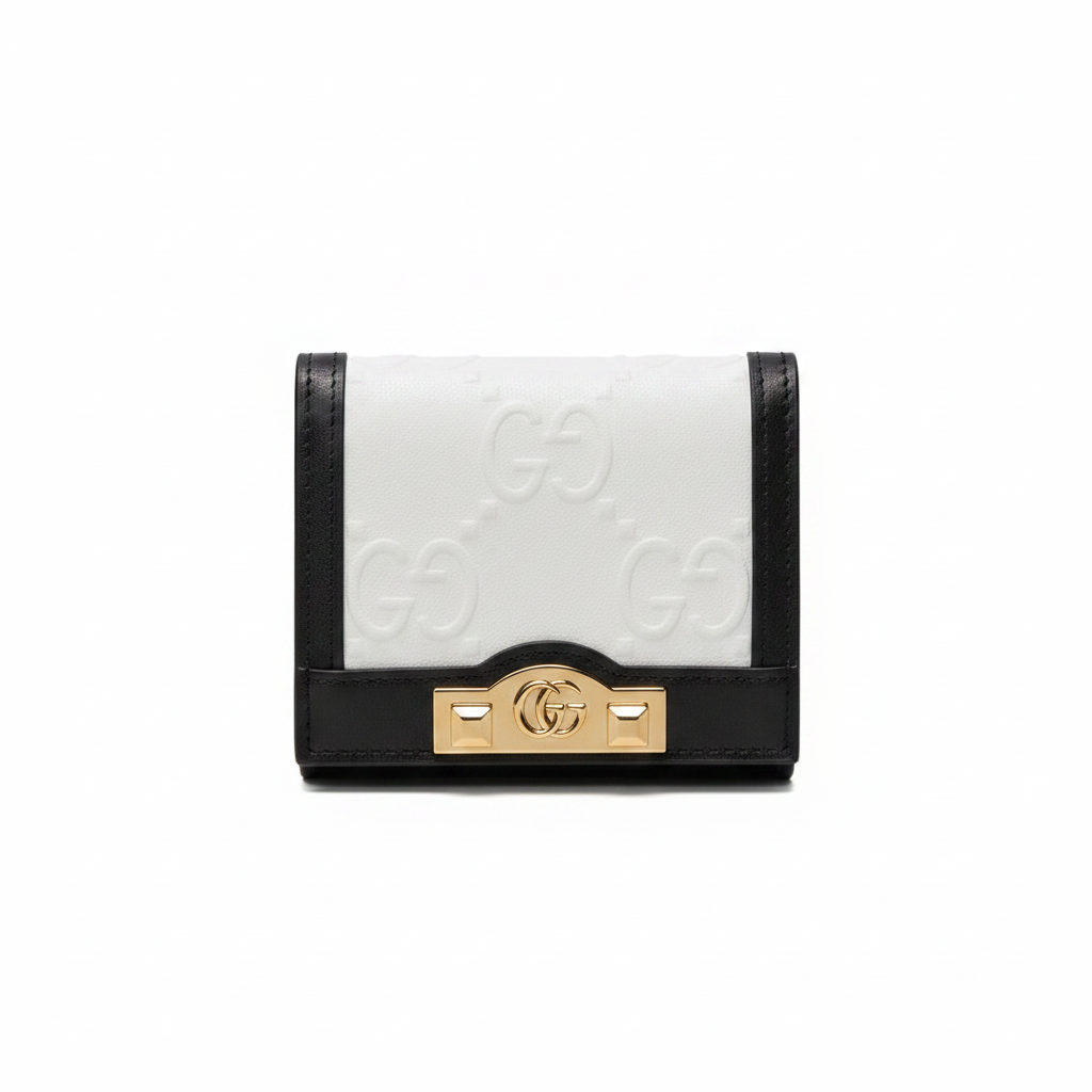 Gucci Wonka GG Monogram Embossed Card Case Wallet