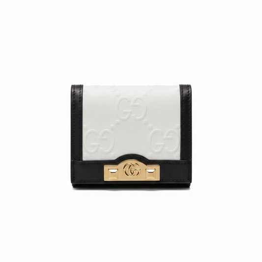 Gucci Wonka GG Monogram Embossed Card Case Wallet