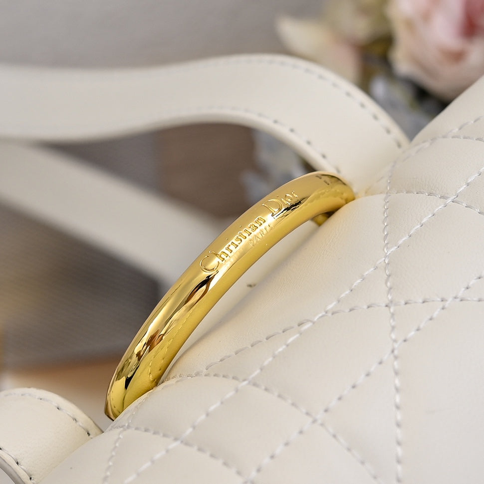 Dior Medium Dior Caro Backpack "Latte Macrocannage Lambskin"
