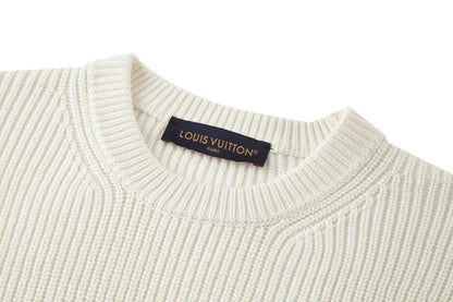 Louis Vuitton Embroidered Signature Cashmere Crewneck "Milky White"