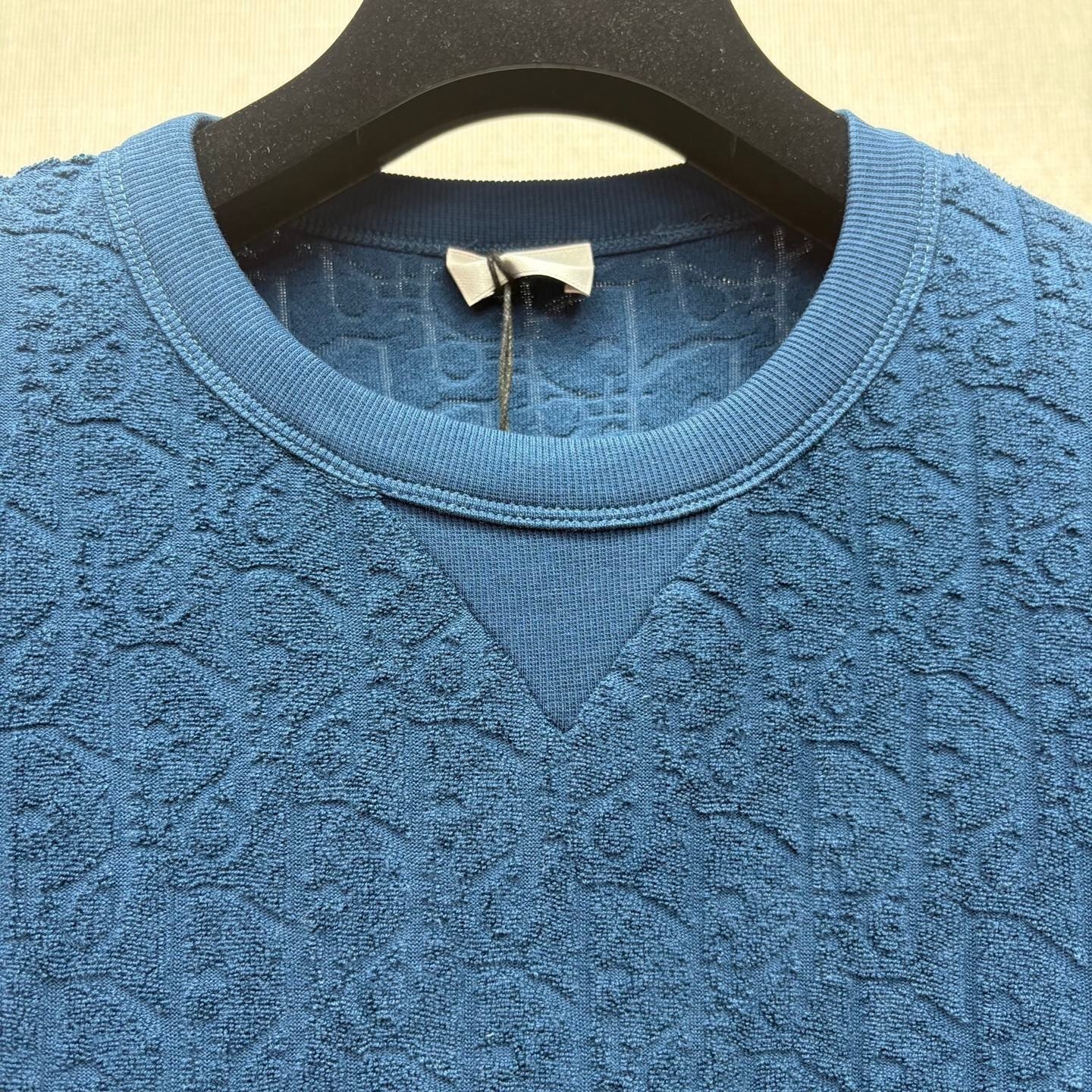 Dior Oblique T-Shirt "Navy Blue Terry Cotton Jacquard"