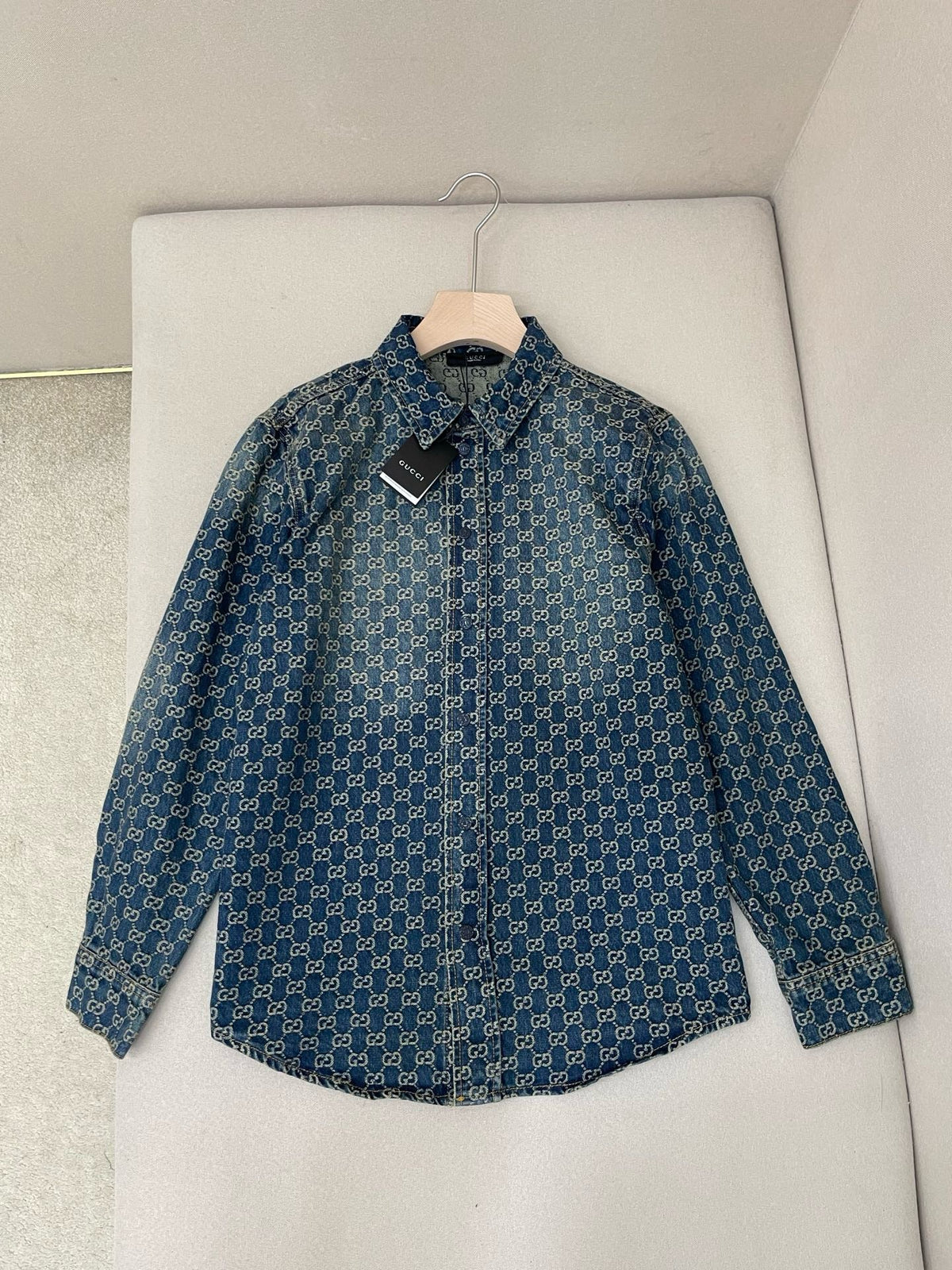 Gucci GG Cotton Denim Jacquard Shirt