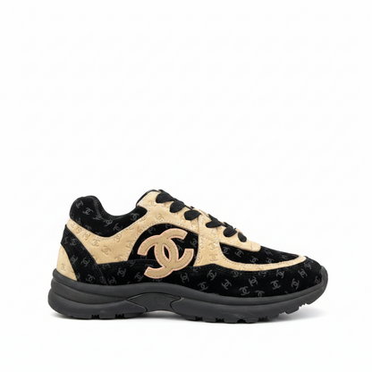 Chanel 22A "Black-Beige All Over Logo"