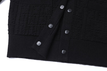 Fendi Black FF Cashmere and Wool Blend Cardigan "Black"