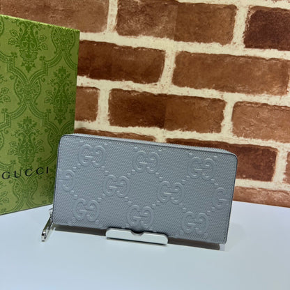 Gucci Textured Leather GG Embossed Long Wallet