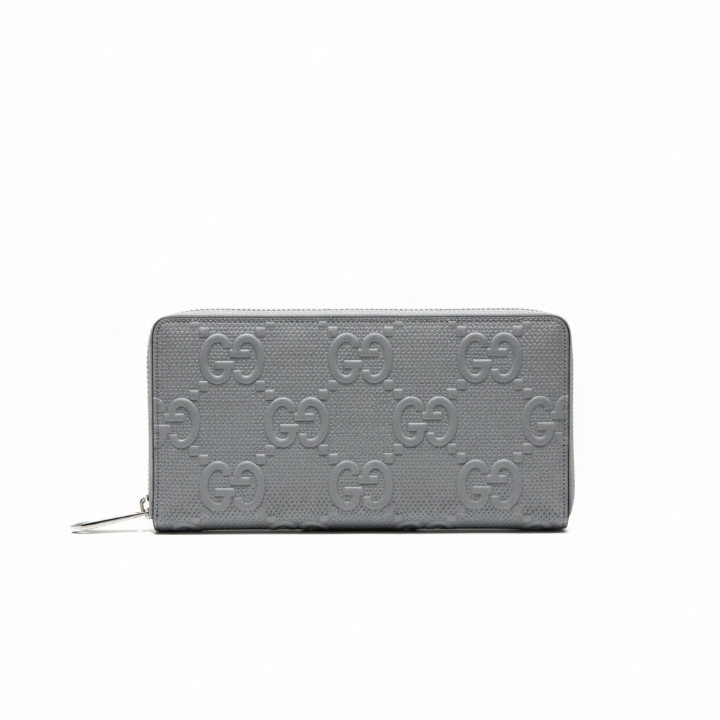 Gucci Textured Leather GG Embossed Long Wallet