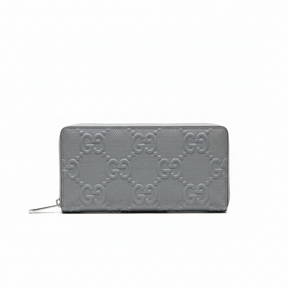 Gucci Textured Leather GG Embossed Long Wallet