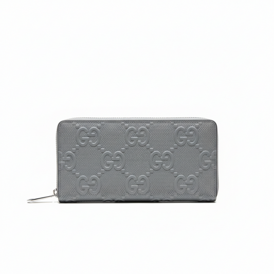 Gucci Textured Leather GG Embossed Long Wallet