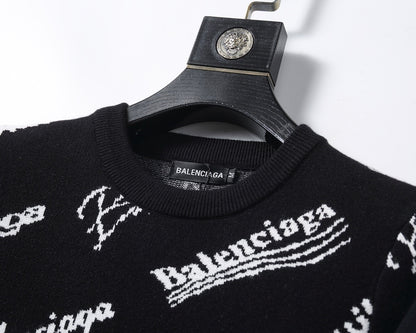Balenciaga Logo Print Sweater "Black-White"