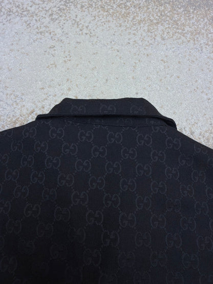 Gucci GG Canvas Linen Blend Bowling Shirt "Black"