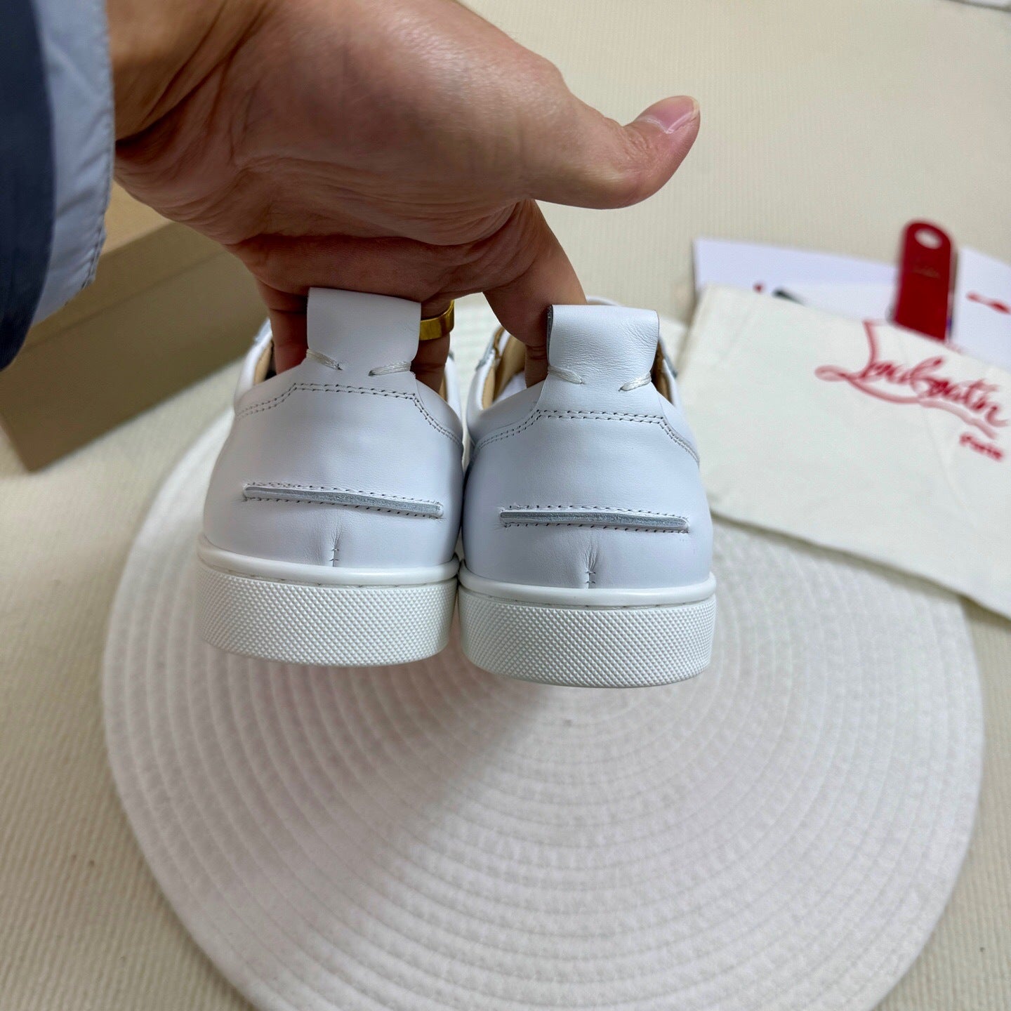 Christian Louboutin Louis Junior Spikes "White"