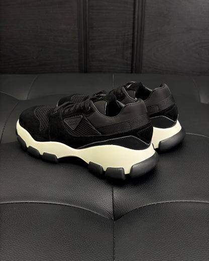 Prada Mesh Fabric and Suede Sneakers "Black"