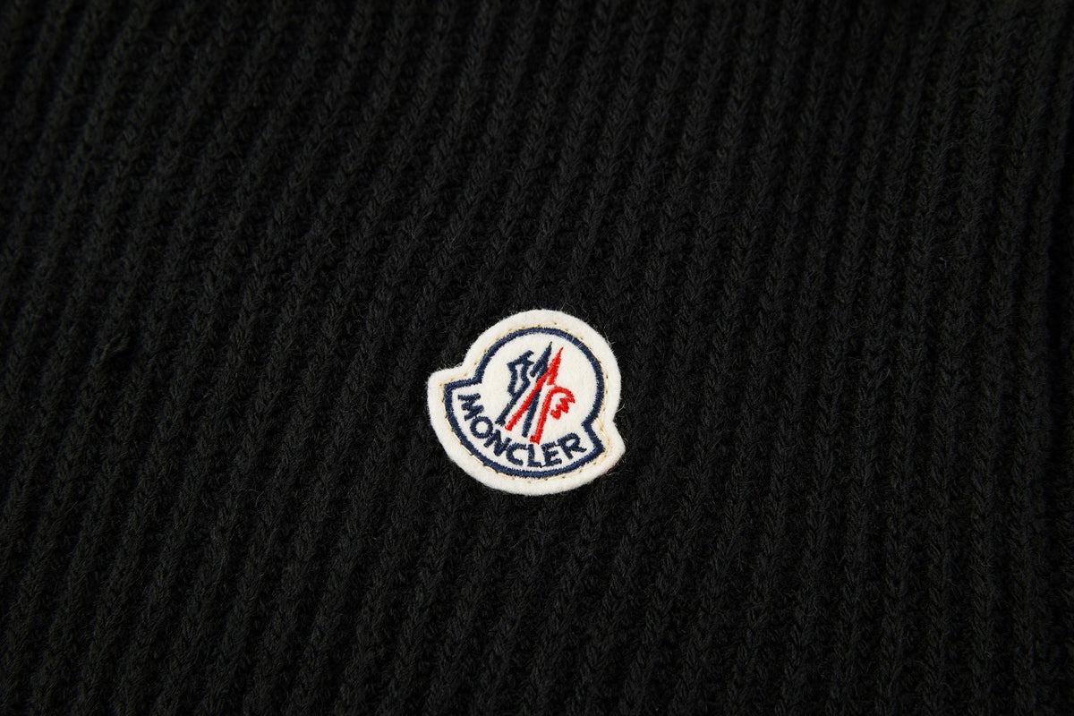 Moncler Logo Rib Wool Turtleneck "Black"