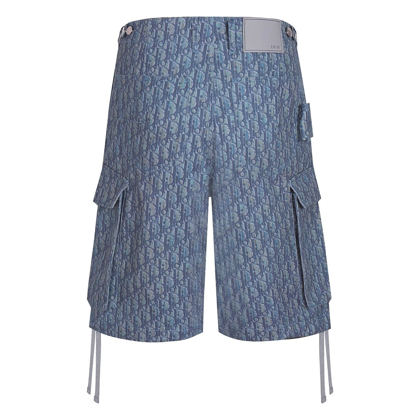 Dior Oblique Bermuda Cargo Shorts "Blue Cotton Blend Twill"
