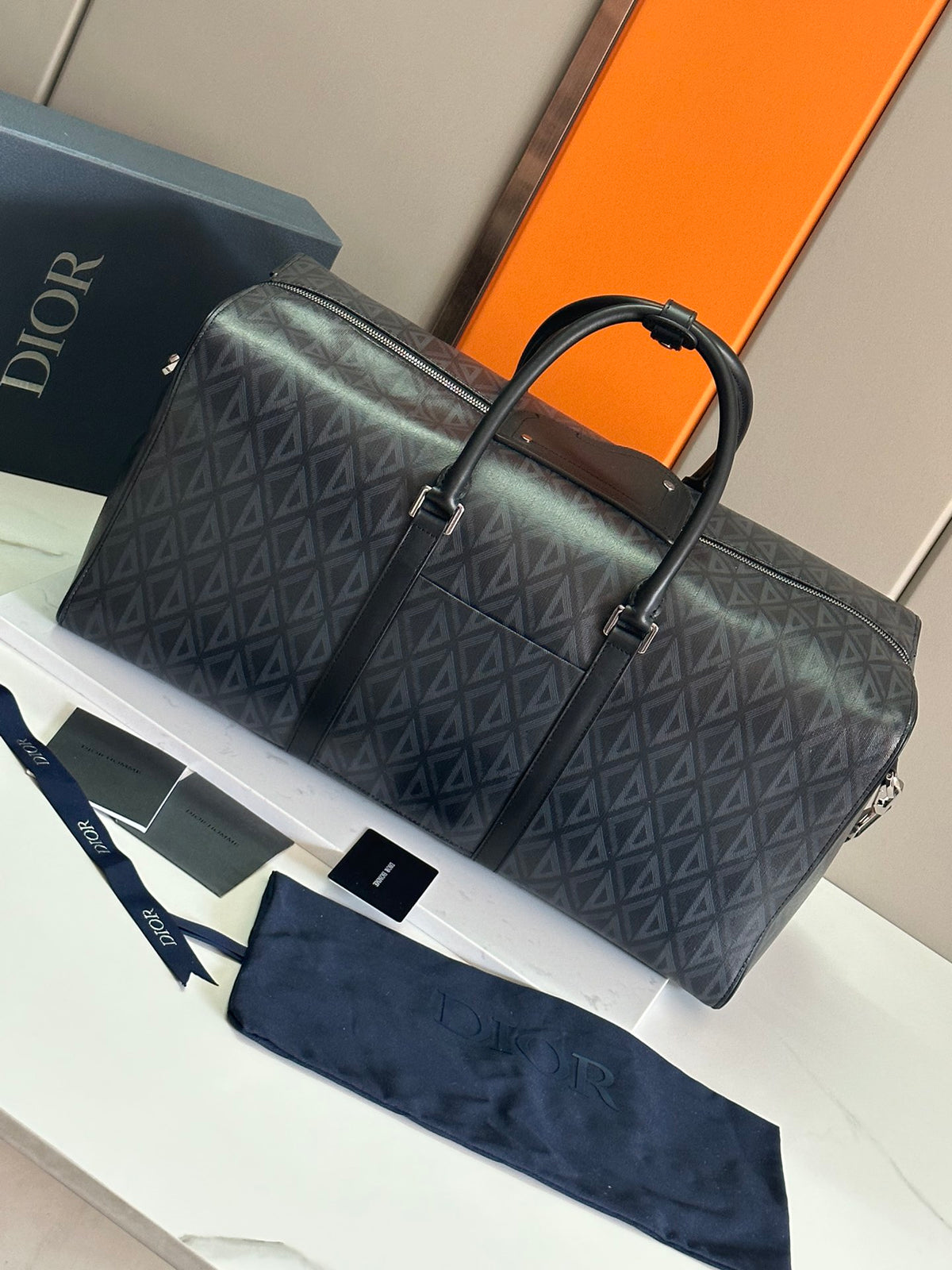 Dior Lingot 50 CD Diamond Duffle Bag