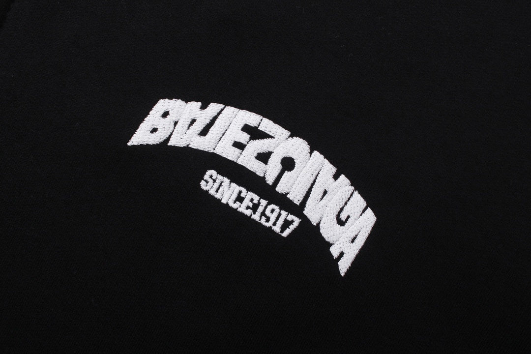 Balenciaga Round Backflip Zip-Up Hoodie "Black-White"