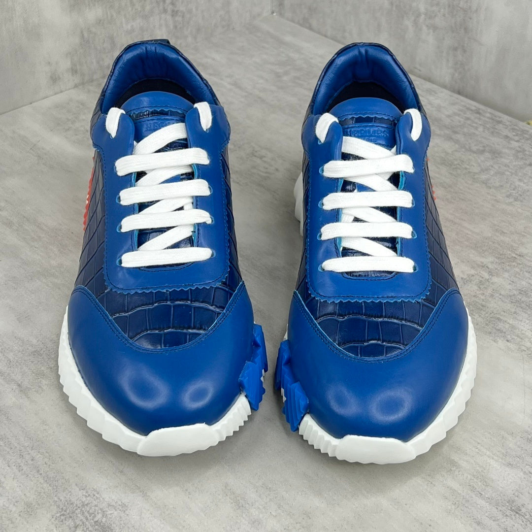 Hermes Bouncing Sneakers "Blue Crocodile Pattern"