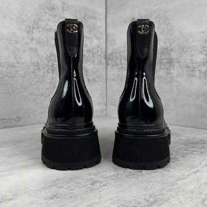 Chanel Chelsea Boots "Black Gloss"
