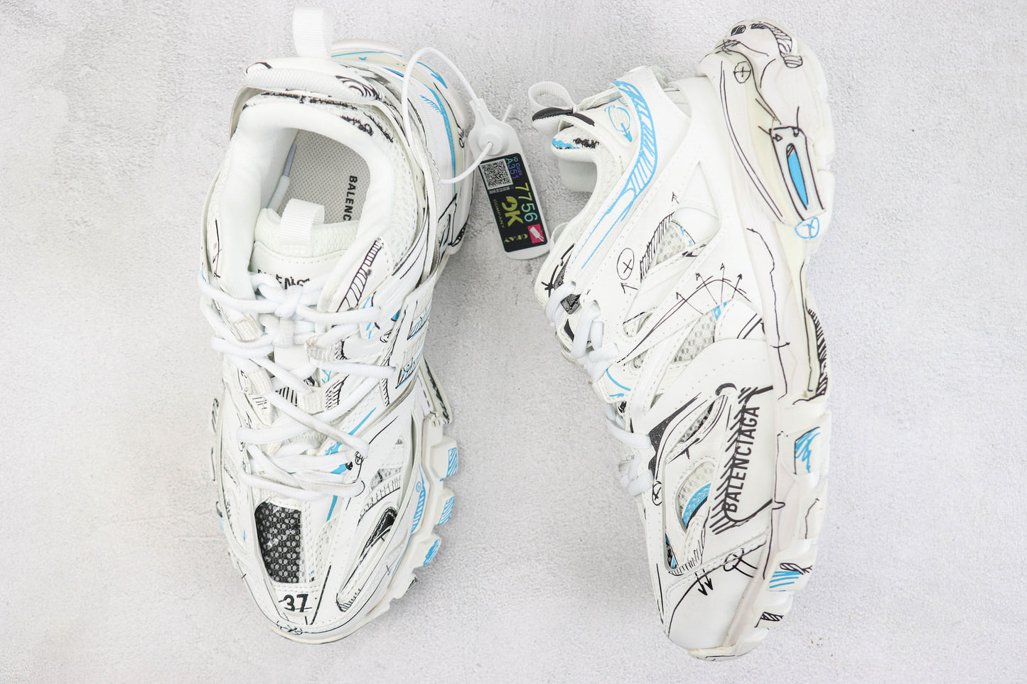 Balenciaga Track "White-Blue Graffiti"