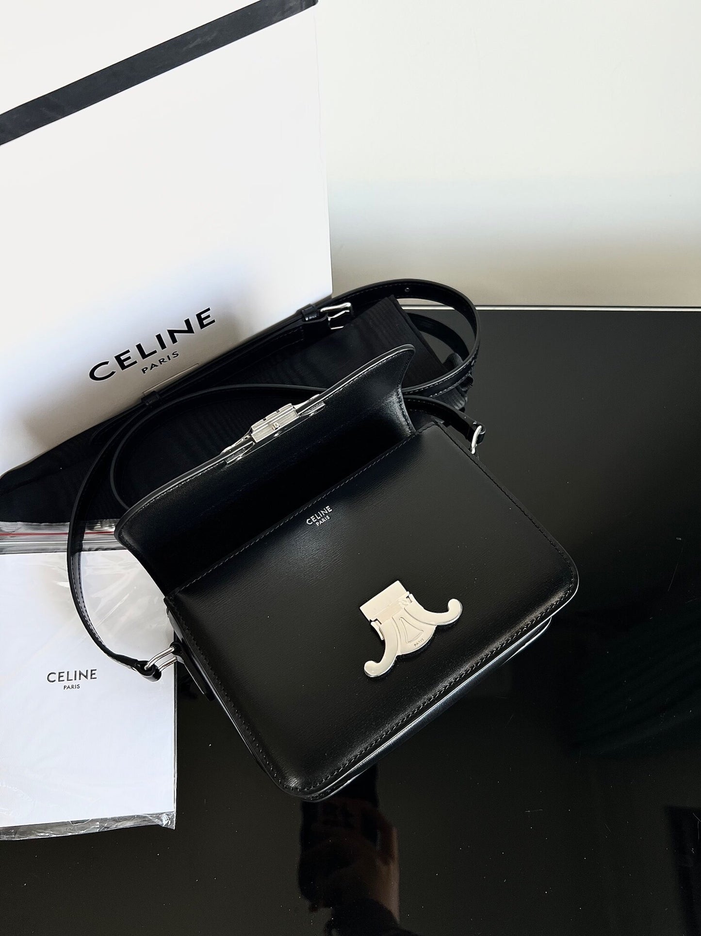 Celine Teen Triomphe Bag in Shiny Calfskin