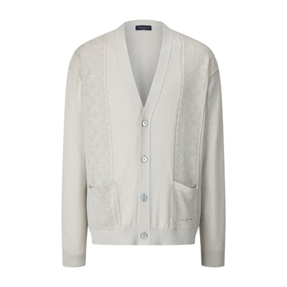 Louis Vuitton Pointelle Cotton-Silk Cardigan "Ivory"